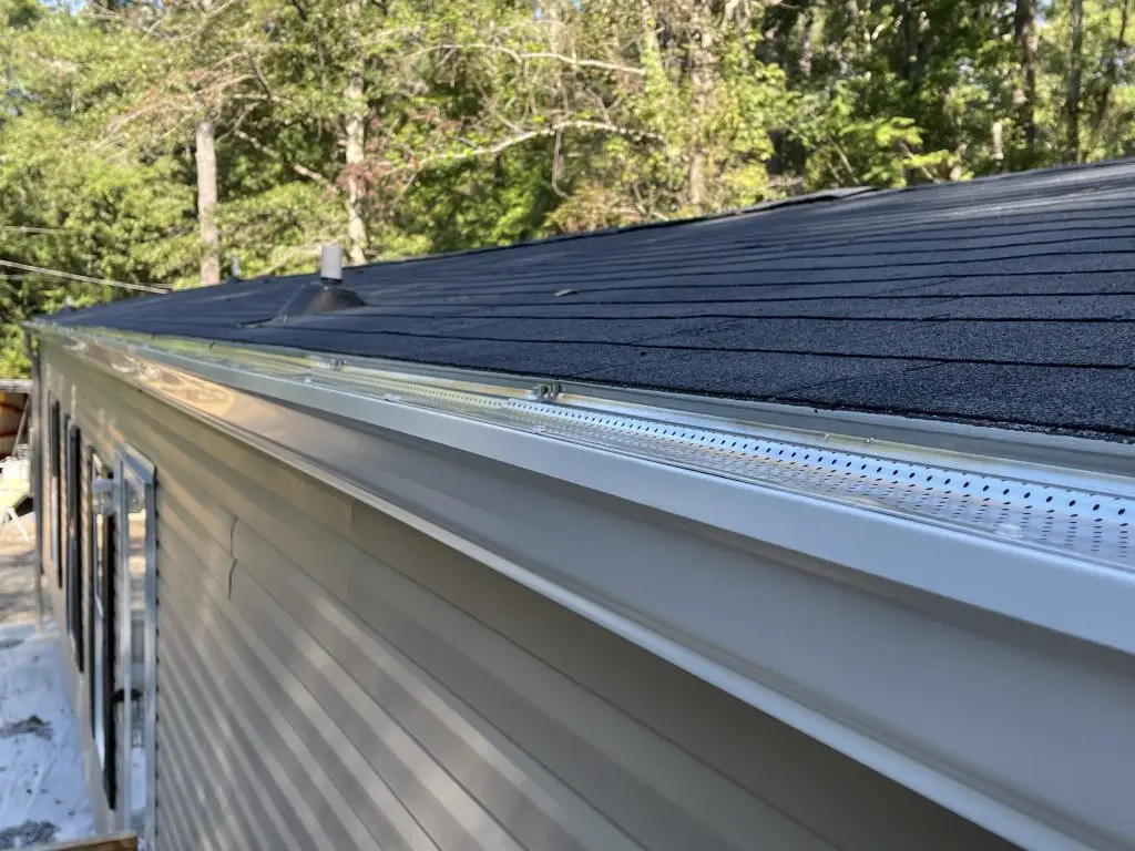 Gutters on the side of the house